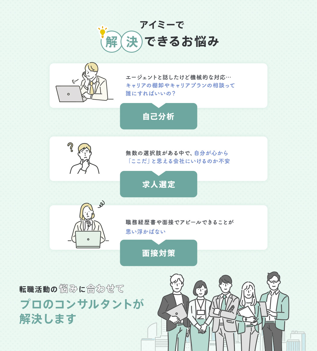 アイミーで解決できるお悩み